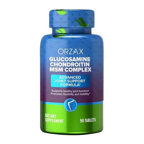 orzax Glucosamine Chondroitin MSM Complex 90 capsule deitary supplement glucosamine&chondroitin​ render front