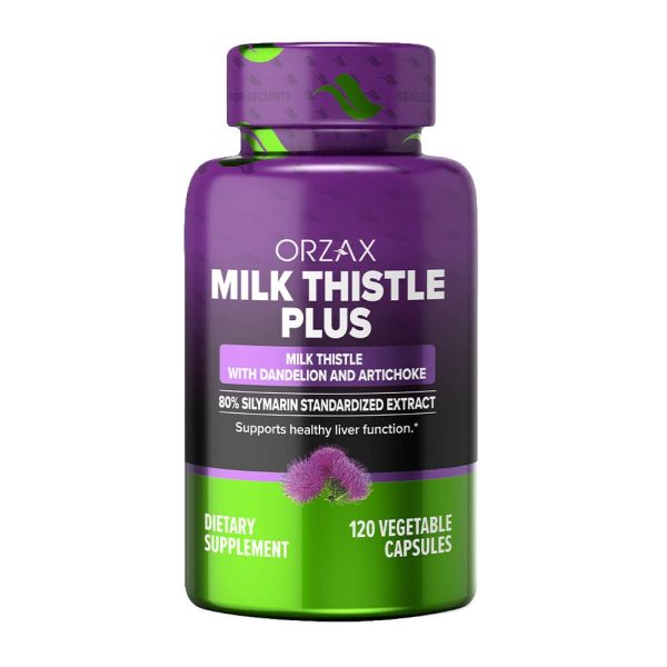 orzax milk thistle plus 120 capsule dietary supplement Liver Support silymarin dandelion artichoke Herbal Supplement